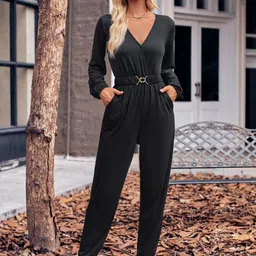StyleCast Black V-Neck Basic Jumpsuit-picture-30