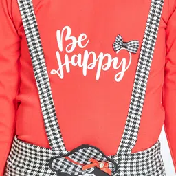 Peppermint Girls Red & Grey Basic Jumpsuit image 5