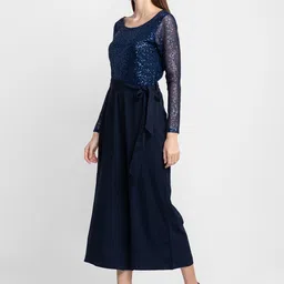 Globus Embellished Striped Basic Belted Jumpsuit image 5