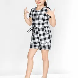 Naughty Ninos Girls Checked Cotton Jumpsuit image 5