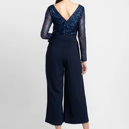 Globus Embellished Striped Basic Belted Jumpsuit image 3