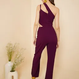 RARE One Shoulder Cut-Outs Detail Basic Jumpsuit image 4
