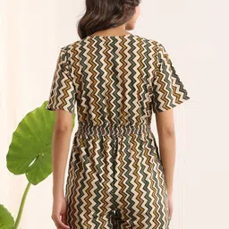 SANSKRUTIHOMES Geometric Printed Cotton Playsuit Jumpsuit image 3