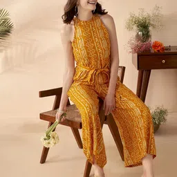 Anouk Printed Halter Neck Sleeveless Basic Jumpsuit image 4