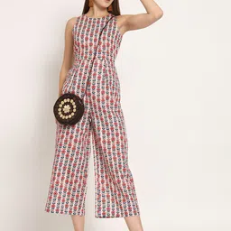 Moomaya Floral Printed Basic Jumpsuit image 4
