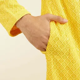 anaya azrin Men Embroidered, Self Design, Embellished Viscose Rayon Straight Kurta image 5