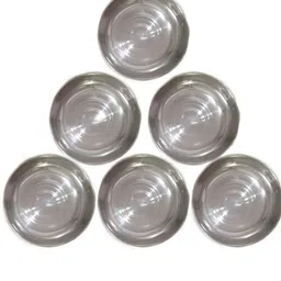 ess kay set of six stainless steel halwa quarter plate heavy guage Tray-picture-35