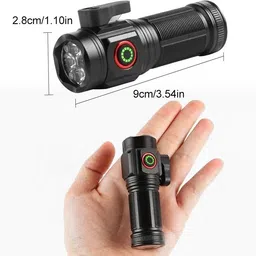 glowish MINI POWERFUL LED FLASHLIGHT FOR CAMPING WITH COMPASS,SAFETY BELT CUTTER LED Torch image 3