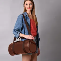 true indian 20 L Gym Duffel Bag - Brown/Tan Rex Multipurpose Gym/Sport Bag with Front Pocket (Brown, gym Bag) - Brown-picture-36