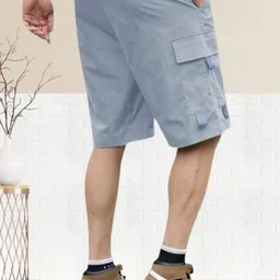 torontocn Solid Men Grey Cargo Shorts image 2