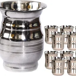 SHINI LIFESTYLE Stainless Steel Jug or Glass combo, Water Jug,glass, Steel glass set Jug Glass Set-picture-21