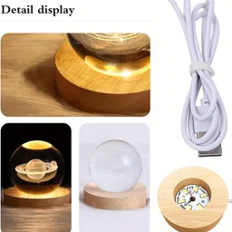 mikworld 3D Saturn Crystal Ball for Home Decor and for gifts for you sibling Night Lamp image 2