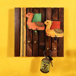 aakriti art creations Wooden Tribal Art Key Holder-picture-43