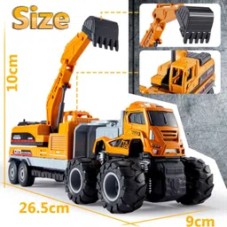 ukaxa Construction Bulldozer 2 in 1 JCB Plastic Excavator Toy Vehicle Unbreakable toys image 2