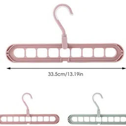 webdealz Plastic 360º Swivel Hook,9-Holes Magic Wardrobe Space Saver Folding Hangerx4.529 Hook Rail 9 image 4