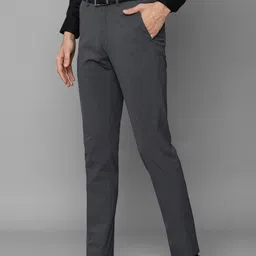 louis philippe Men Slim Fit Grey Viscose Rayon Trousers image 2