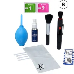 blutek New Professional Clean Pro 9 IN 1 Multi-Purpose Cleaning Kit for Cameras, Lenses, Binoculars, LCD, Laptops, Desktops, Keyboards, etc, Includes Micro-Fibre Cloth, Brush, Liquid Solution, Powerful Dust Blower, Cotton Swabs, Magic Lenspen & Cleaning TissueLens Cleaner image 2