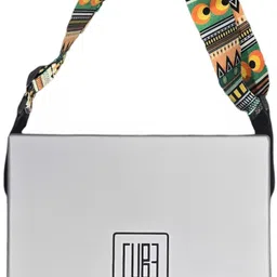 rhythm pro Cajon Cube Pro Traveller Cajon (MATT SILVER) With External Snare Tap & Strap Cajons image 4