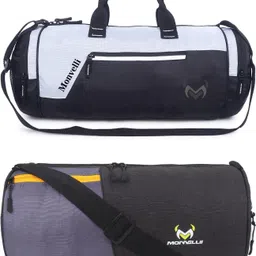 monvelli 20 L Gym Duffel Bag - GYM DUFFLE BAG FOR INDOOR OUTDOOR SPORTS - Black, Black, Grey-picture-23
