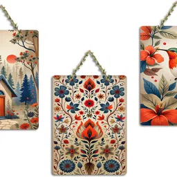 decor smart Wooden Wall Hanging |Decorative Wall Panel Home Decor (DWA_96105) Pack of 3-picture-14