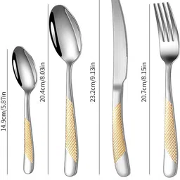 ginoya brothers Cutlery Set Steel Flatware Mirror Polished Tableware Eating Utensils Set Disposable Stainless Steel Table Spoon, Tea Spoon, Soup Spoon, Sugar Spoon, Coffee Spoon, Cream Spoon Set image 4