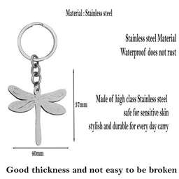 m men style Butterfly Keyring Spring Summer Butterfly Gifts Handbag Jewellery Silver Stainless Steel Keychain For Men And Women image 2