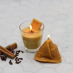 aamu moon Chai Biscuit Samosa Candle, Tea Biscuit Candle Set with Mini Samosa Candle, Chai Candle-picture-18