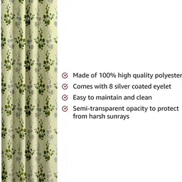 cortina 270 cm (9 ft) Polyester Semi Transparent Long Door Curtain Single Curtain image 5