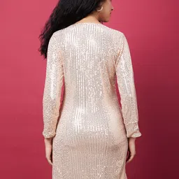 globus Women Sheath Gold Above Knee/Mid Thigh Length Dress image 3