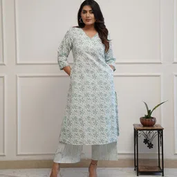 yusra Women Pure Cotton Kurta Pant Set-picture-25