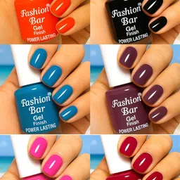 fashion bar Quick Dry Power Lasting six nail polish shades collection Set No.DF28 Multicolor image 1