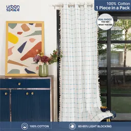 urban space 152 cm (5 ft) Window Cotton Room Darkening Curtain Single Curtain image 2