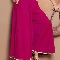 zwerlon Women Relaxed Pink Polyester Trousers-picture-24