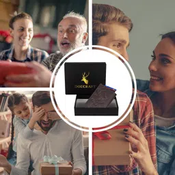 doecraft Men Casual, Formal Brown, Silver Genuine Leather RFID Wallet image 4