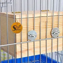 sage square Natural Wood Mountable Nest / Breeding Box with Perch for Cockatiel, Parrot Bird House image 2
