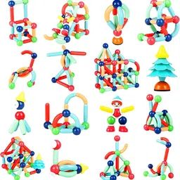 rainbow riders Magnetic Sticks 64 pcs Building Blocks for Kids image 2