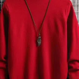 jaqque Men Solid High Neck Red, Grey Sweater image 4