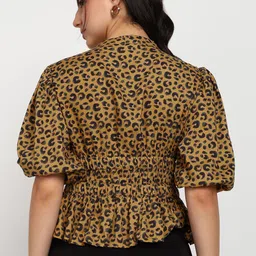 asami Casual Regular Sleeves Solid Women Yellow Top image 2