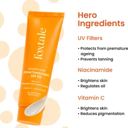foxtale Sunscreen - SPF 50 PA+++ Glow Sunscreen with Vitamin C & Niacinamide for a Dewy Glow image 3