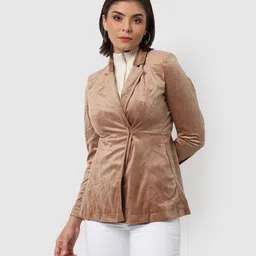 campus sutra Women Solid Single Breasted Casual Blazer-picture-23