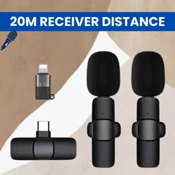 sacro K9 Dual Wireless Microphone, Bluetooth Collar Mic for Interview/YouTubeP117 Microphone-picture-37