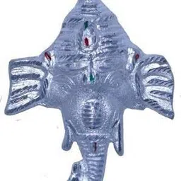shoppingrox Wall Hanging Ganesh/Ganpati ji Face Idol SIlver - 18cm Decorative Showpiece - 18 cm-picture-44