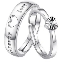 Valentine's Day Jewelry Love Heart Endless love Wedding Lovers Couple Rings Crystal, Sterling Silver Cubic Zirconia Sterling Silver Plated Ring Set-image-10