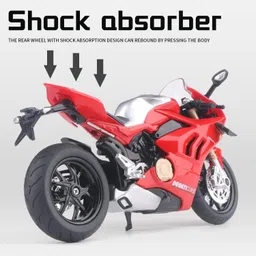 gknex 1:12 Die-Cast Metal Bike Toy | Light & Sound Sports Motorcycle Model image 4