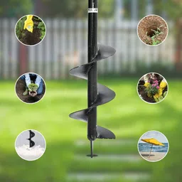 krufe Post Hole Adjustable Auger 6 inch Dia Heavy Duty Single Blade Auger image 3