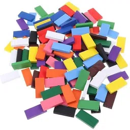 countrylink Colorful Wooden Domino Blocks Game Educational and Learning Activity image 3