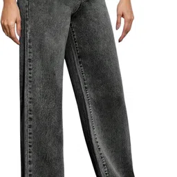 tyffyn Women Flared High Rise Grey Jeans image 2