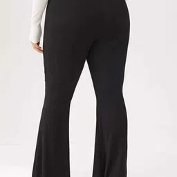 broadstar Women Flared Black Lycra Blend Trousers image 2