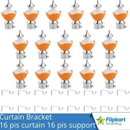 flipkart smartbuy Orange Curtain Knobs, Rod Rail Bracket Metal-picture-27