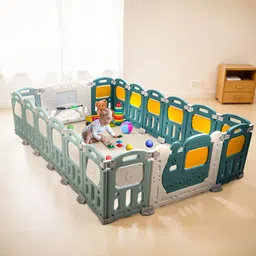 baybee Train Playpen for Kids Indoor & Outdoor Activity Playards for Baby - 18 Panels-picture-20